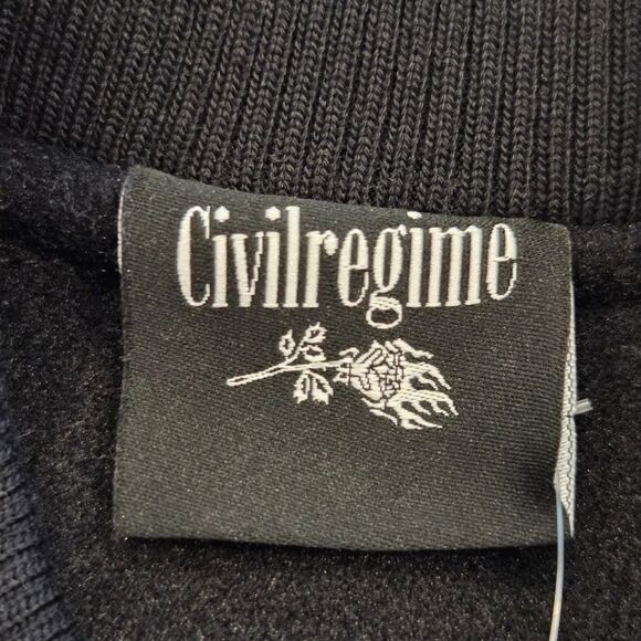 CIVIL REGIME 6 Feet Deep Varsity Jacket Men's Bomber Black Skeleton  L - Picture 7 of 9